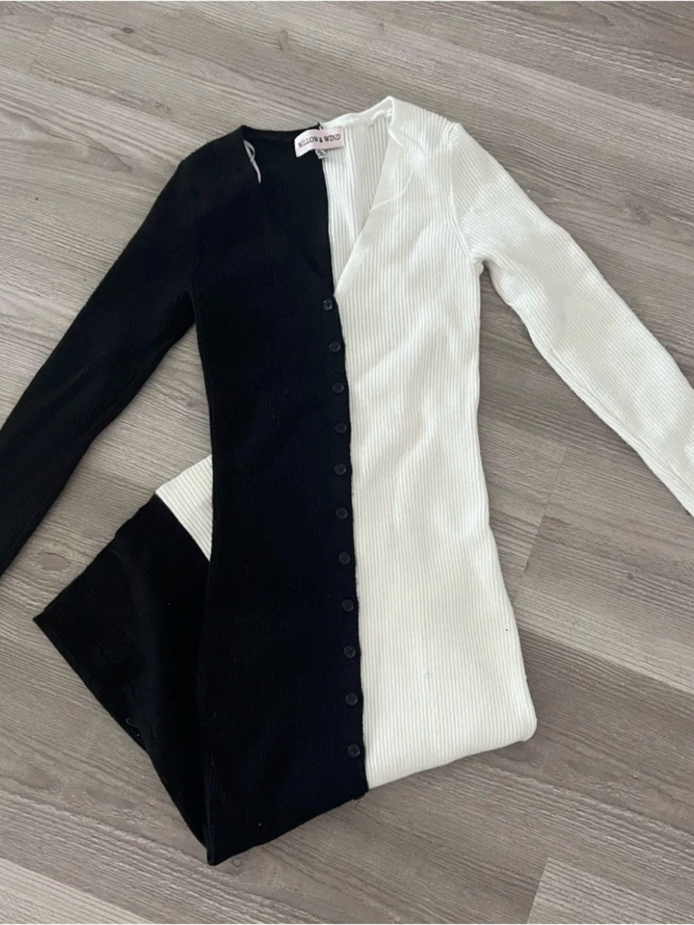 Colorblock Black & White Midi Dress